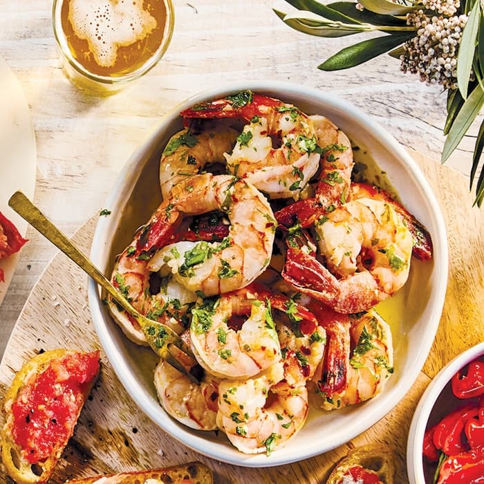 Garlicky prawns with sherry
